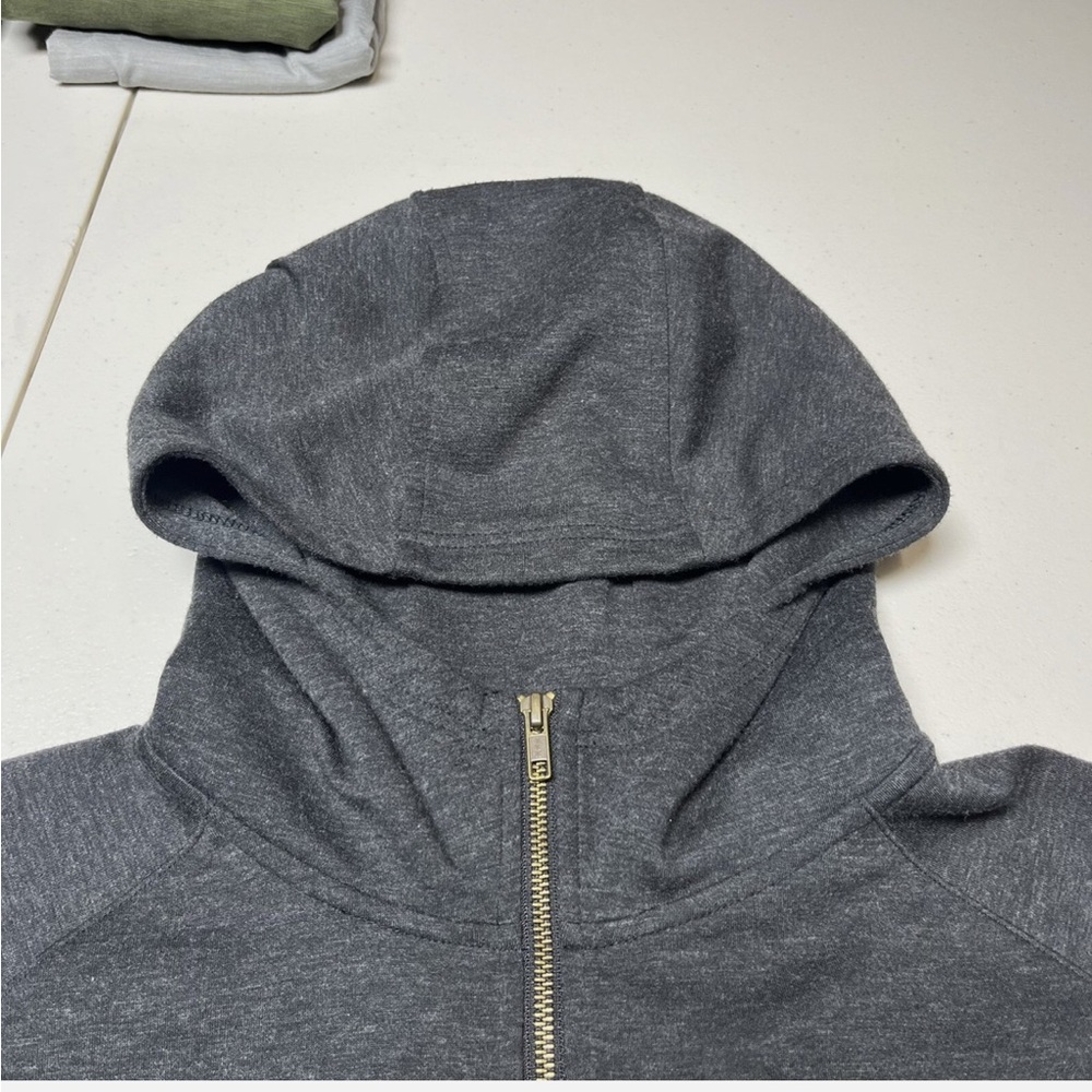 Men's Full-Zip Hooded Sweatshirt - Charcoal - Picture 4 of 7